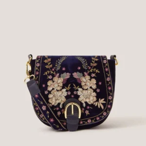 Fallon Floral Embroidered Satchel Crossbody Bag