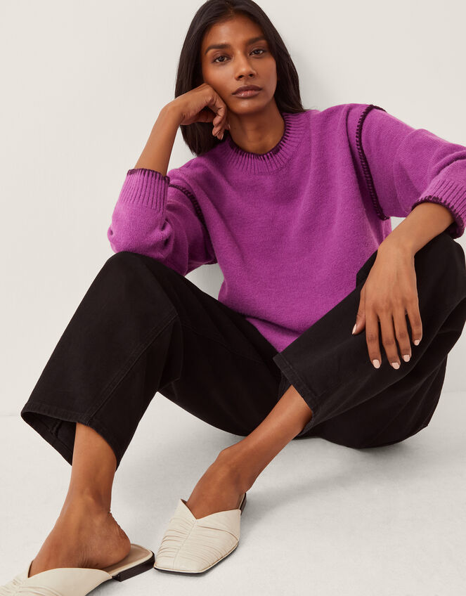 Shayla Whipstitch Jumper Purple